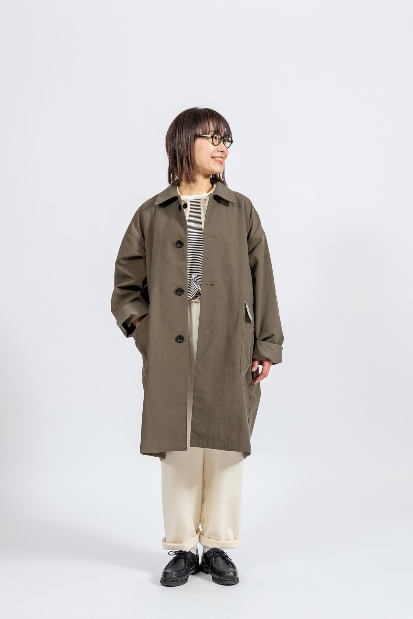 161cm / KHK / L ※モデル着用写真よりも着丈は+10cm長くなります