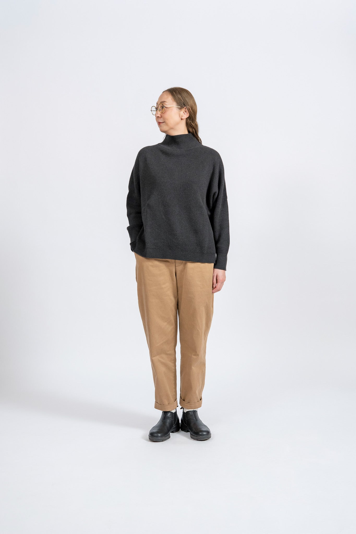 Cotton Rib High-Neck knit - CHR