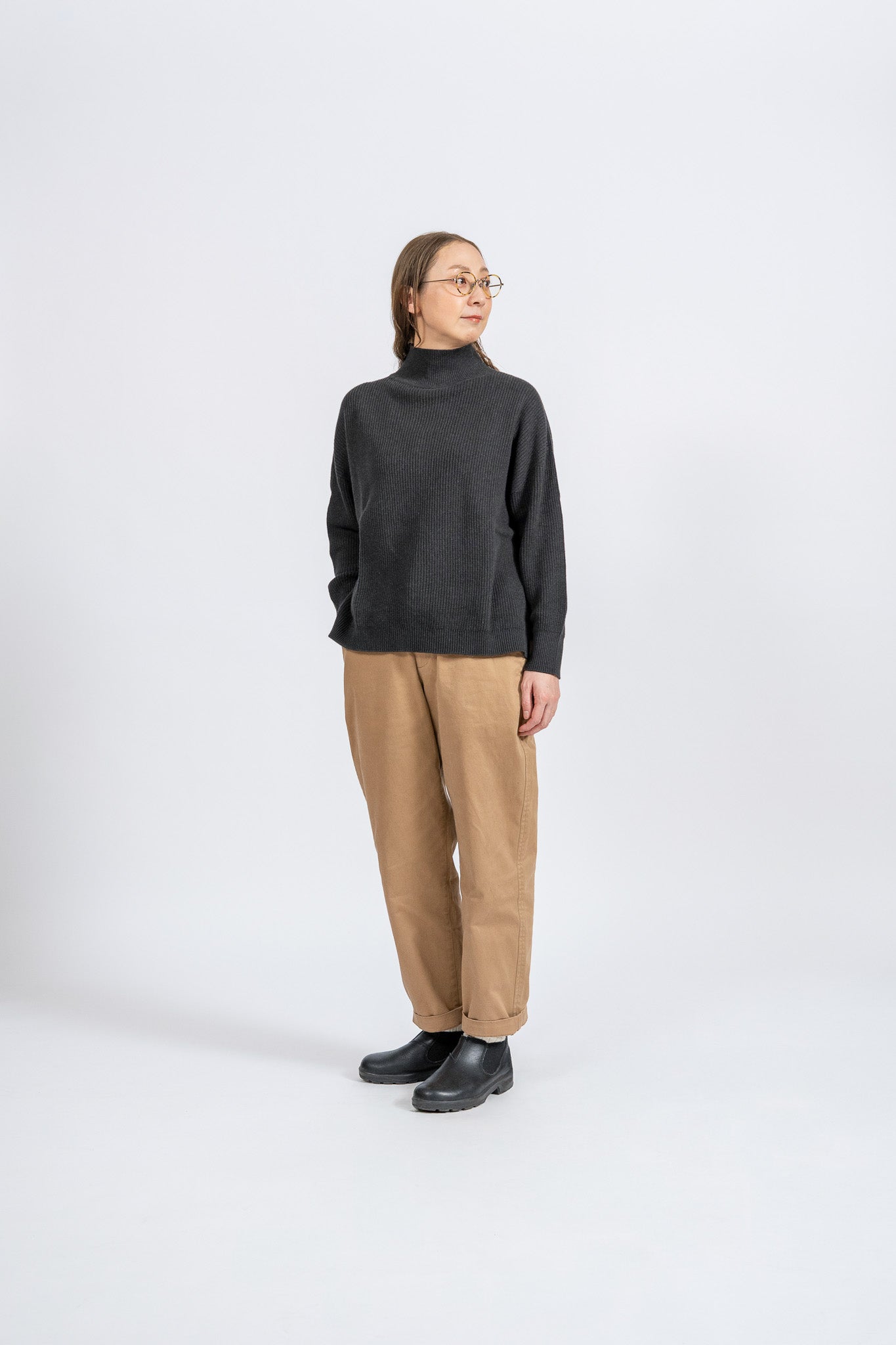 Cotton Rib High-Neck knit - CHR