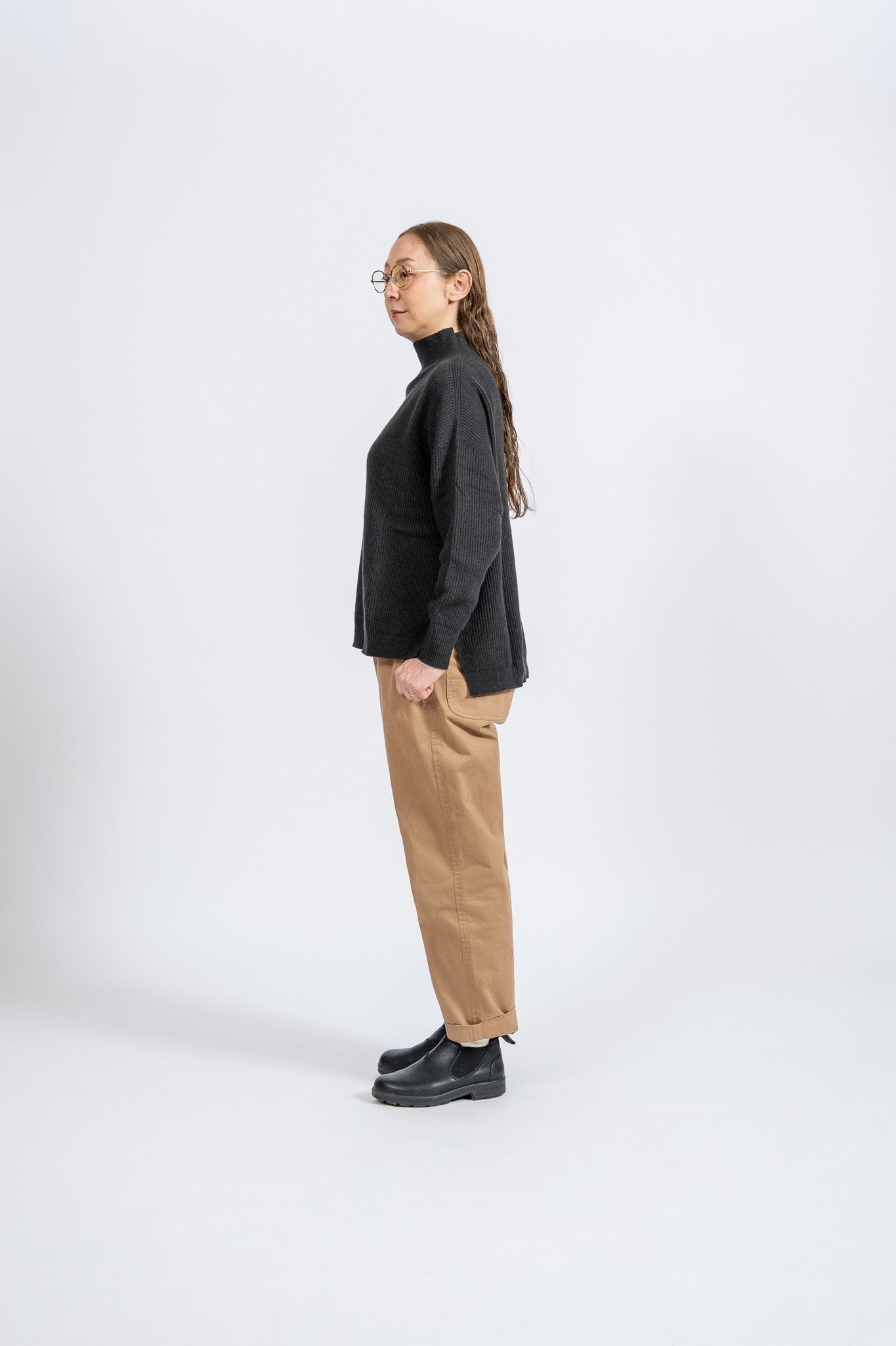 Cotton Rib High-Neck knit - CHR