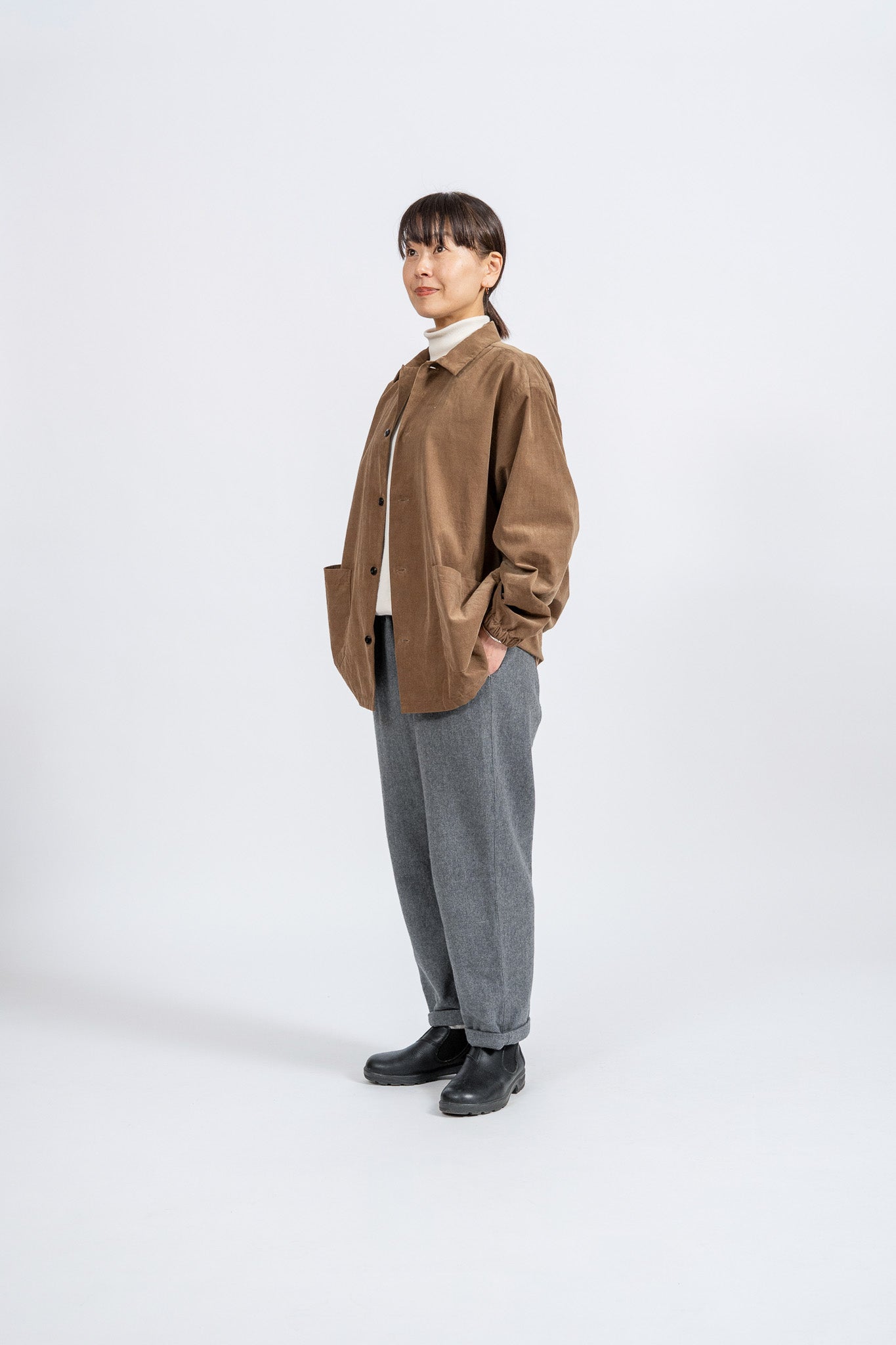 Corduroy Shirt Blouson - GRY