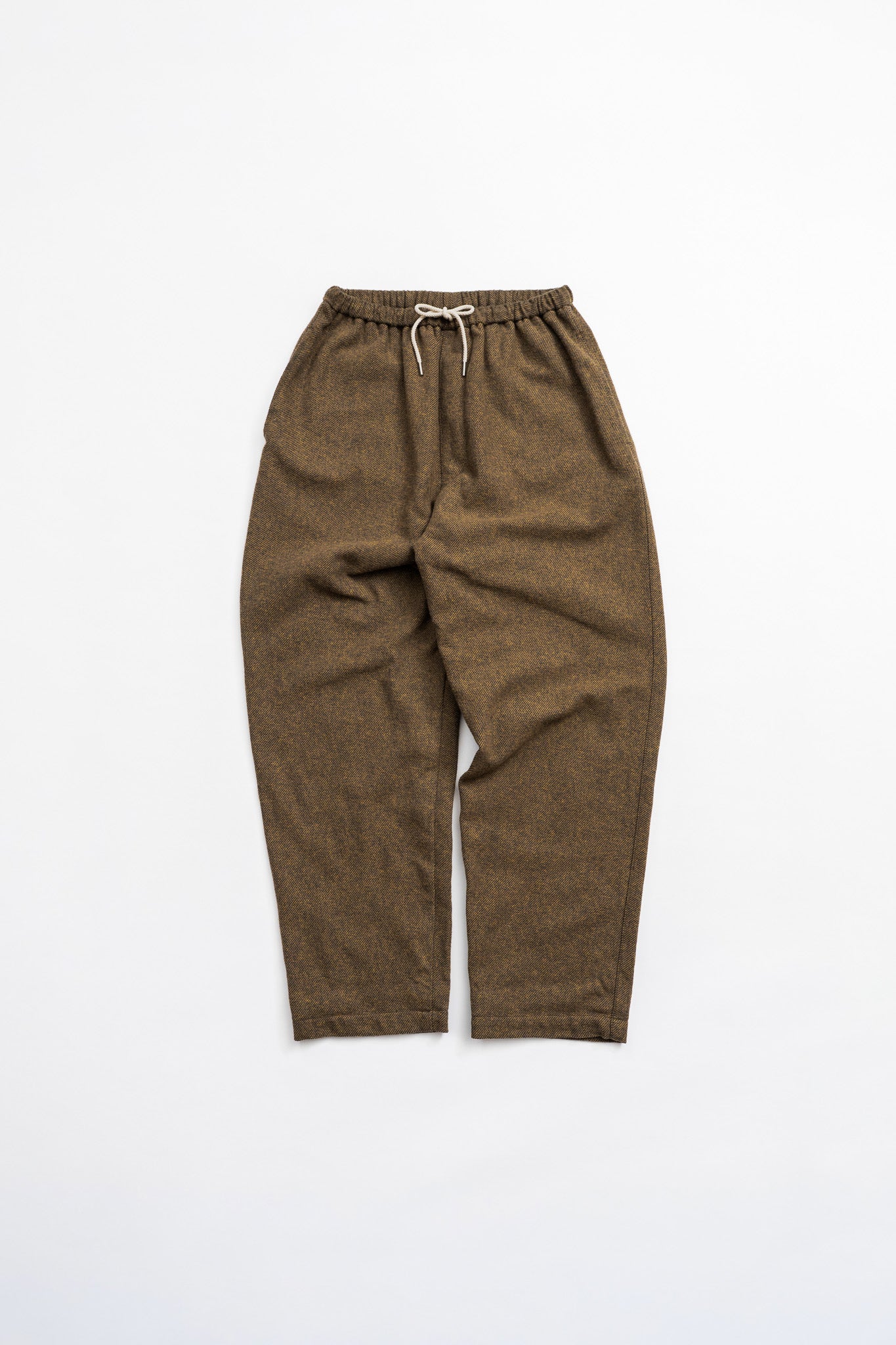Cotton Tweed Easy Pants - BRN