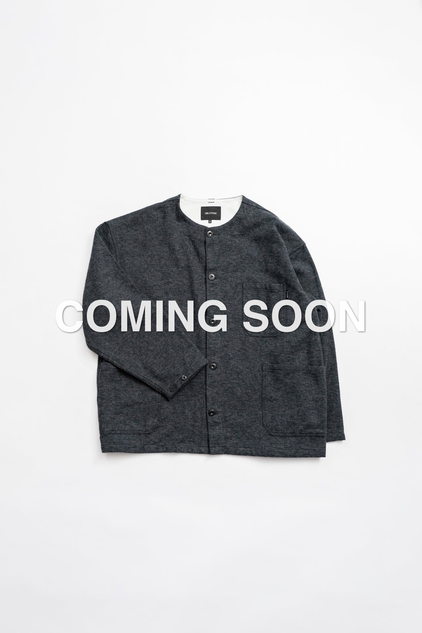 Cotton Tweed Collarless Jacket - CHR