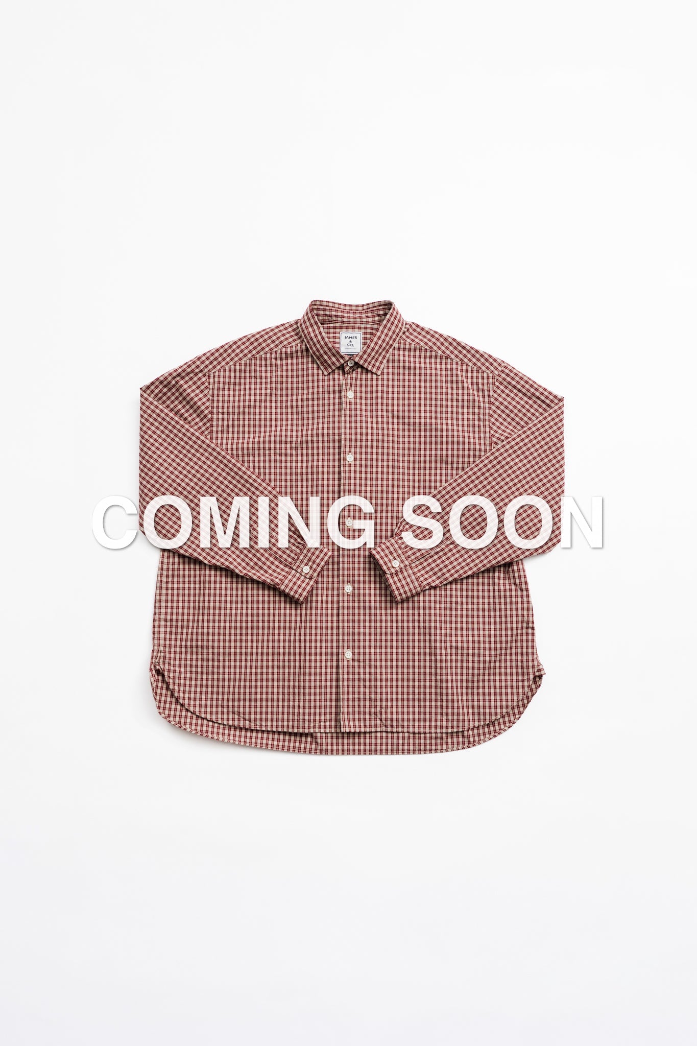 Small Collar Big Shirt -Check - RED