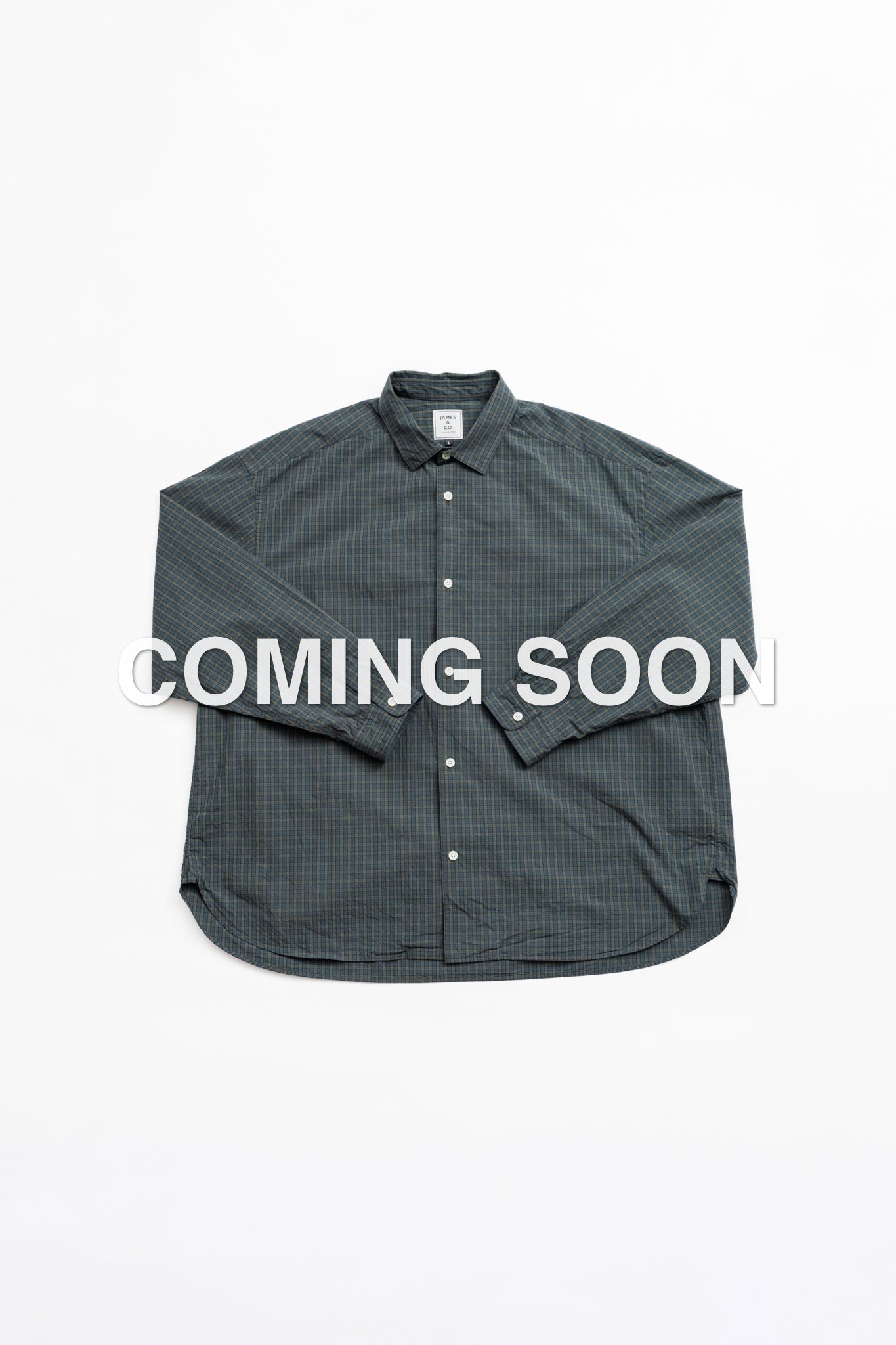 Small Collar Big Shirt -Check - GRN