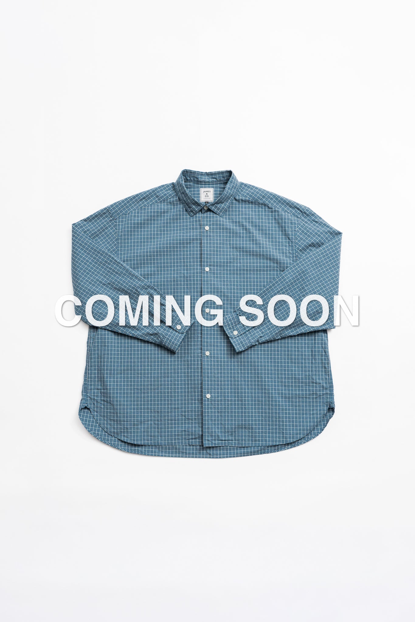 Small Collar Big Shirt -Check - BLU