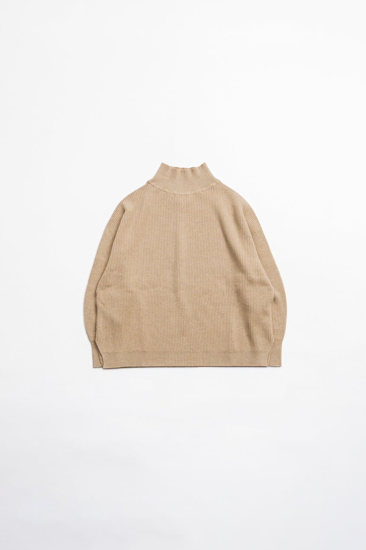 Cotton Rib High-Neck knit - BEG