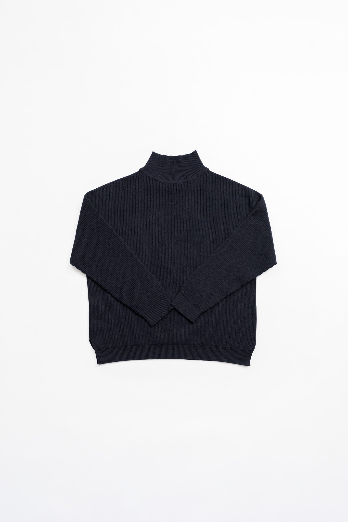 Cotton Rib High-Neck knit - NVY