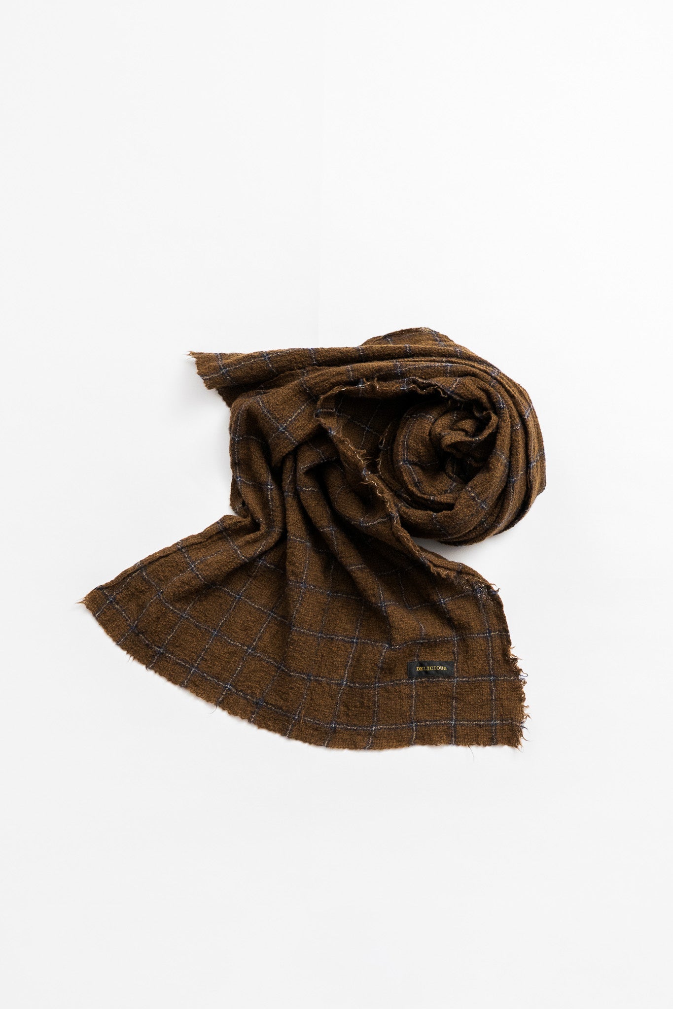 WOOL Check Scarf - BRN