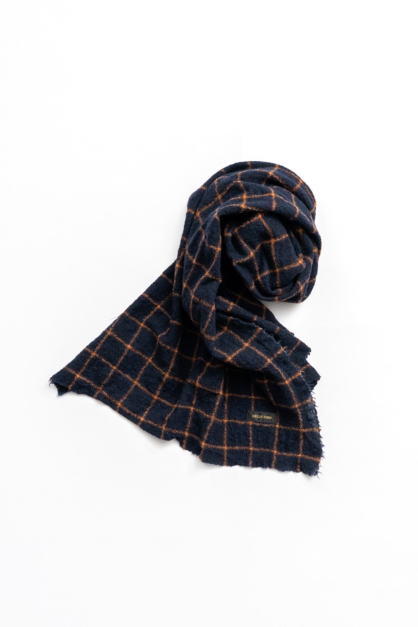 WOOL Check Scarf - NVY