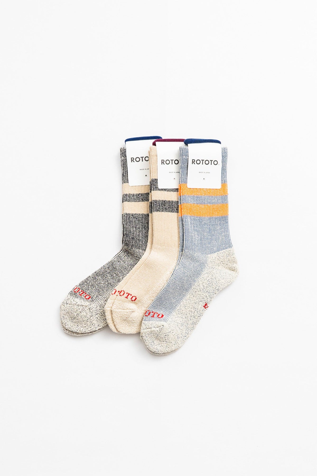 PILE STRIPE MARL SOCKS - BLK/BEG