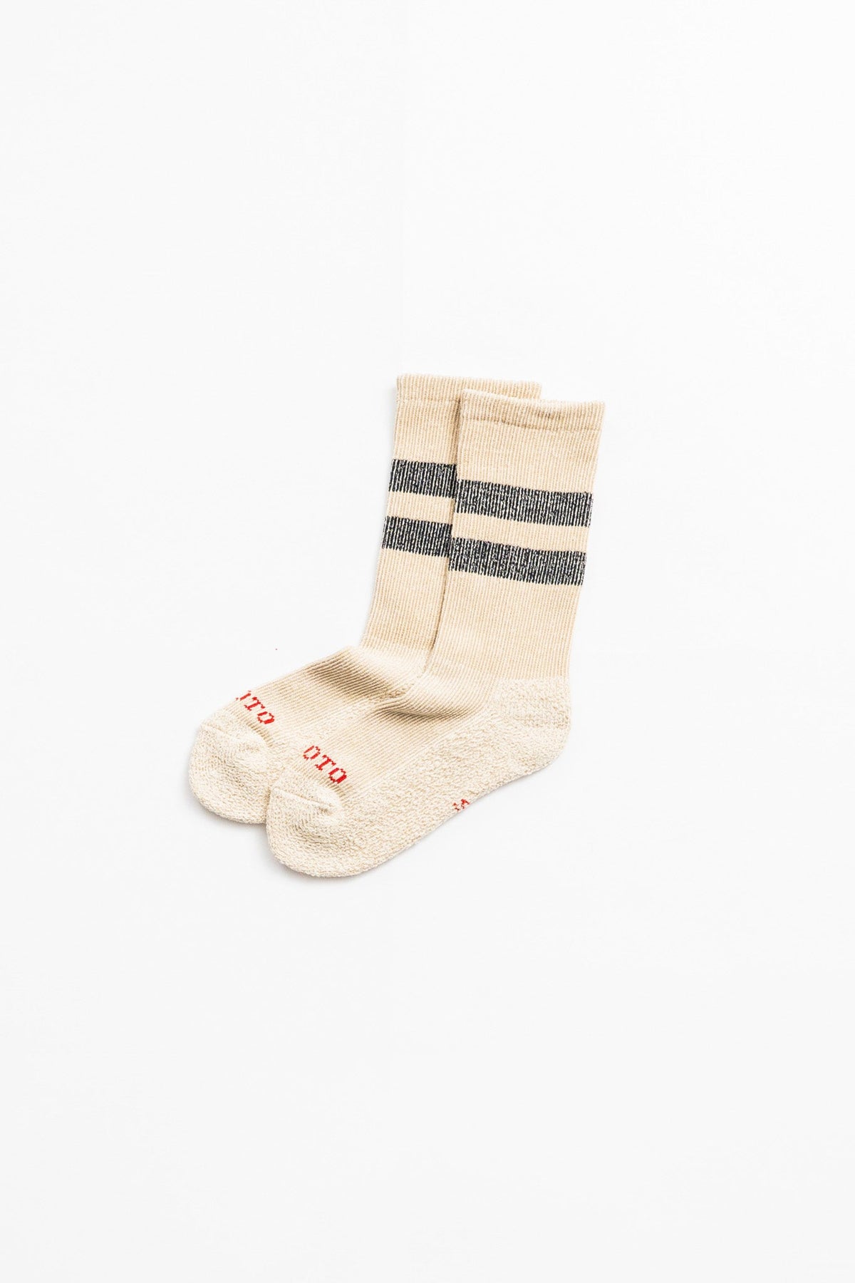 PILE STRIPE MARL SOCKS - BEG/BLK