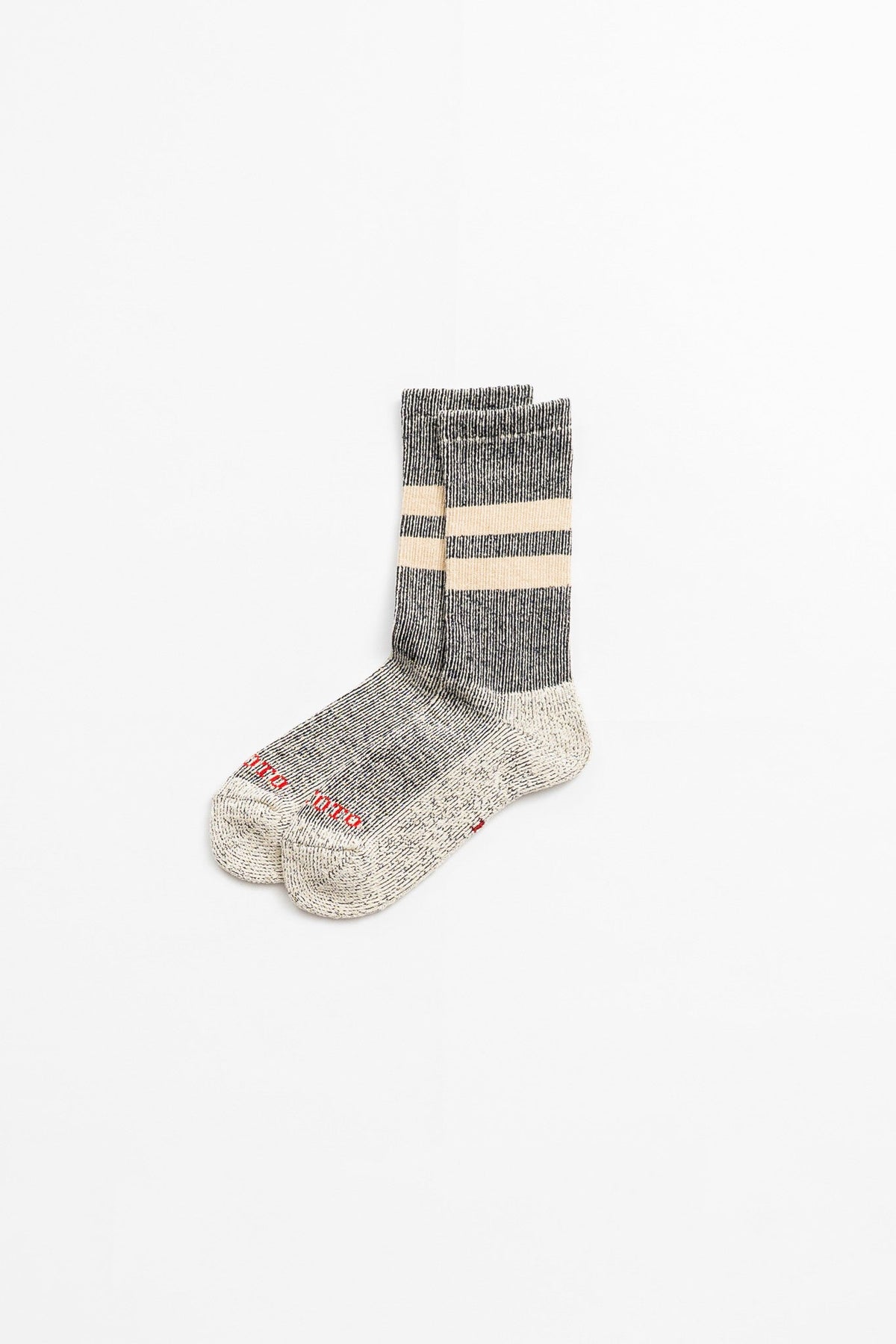 PILE STRIPE MARL SOCKS - BLK/BEG