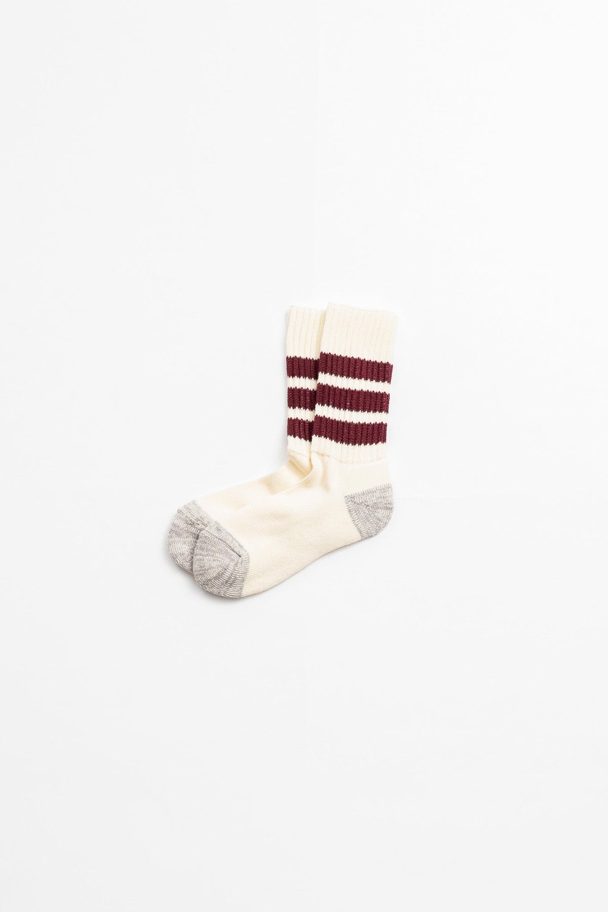 COARSE RIBBED OLD SCHOOL CREW SOCKS - BORDEAUX