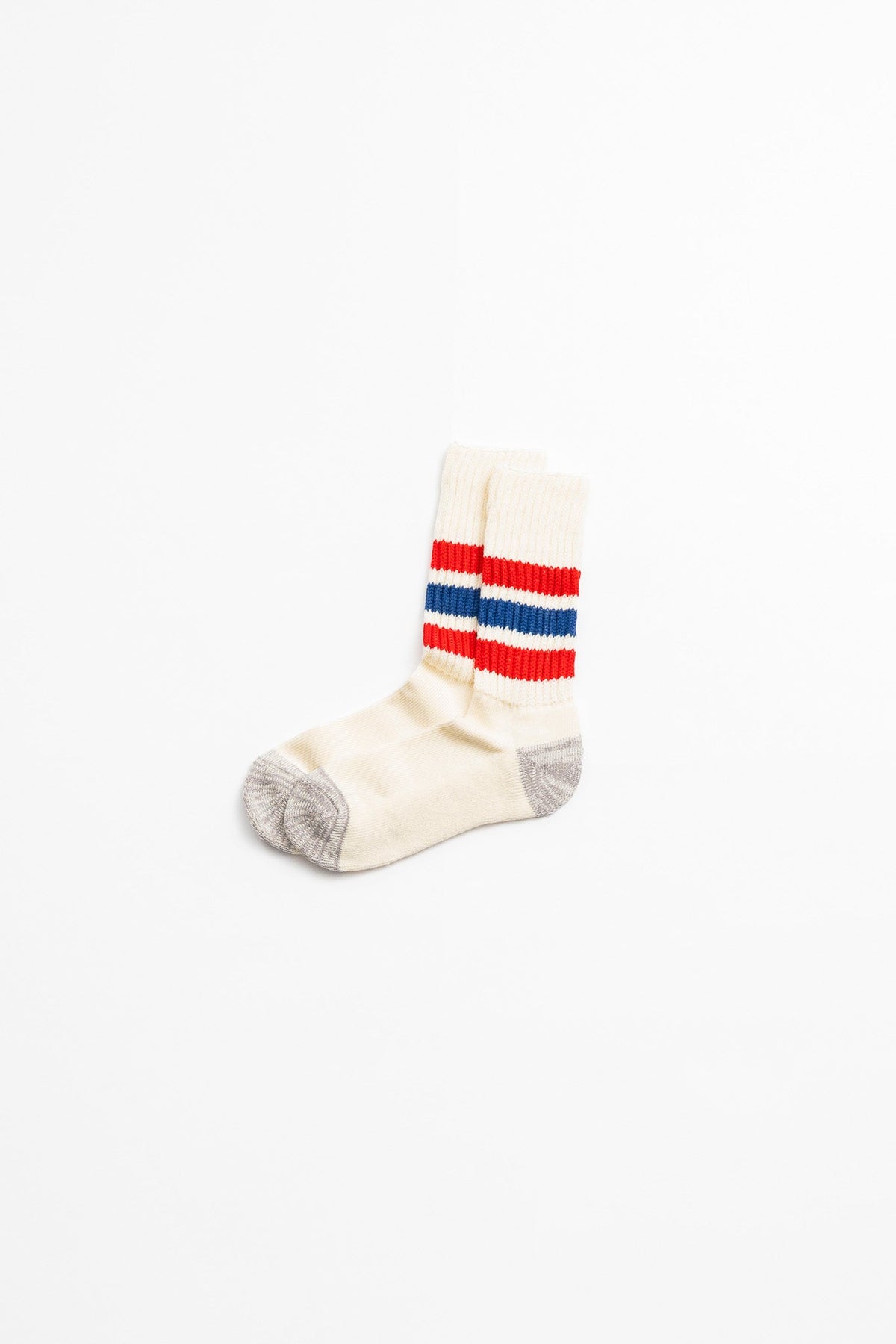 COARSE RIBBED OLD SCHOOL CREW SOCKS - CHILIRED/BLU