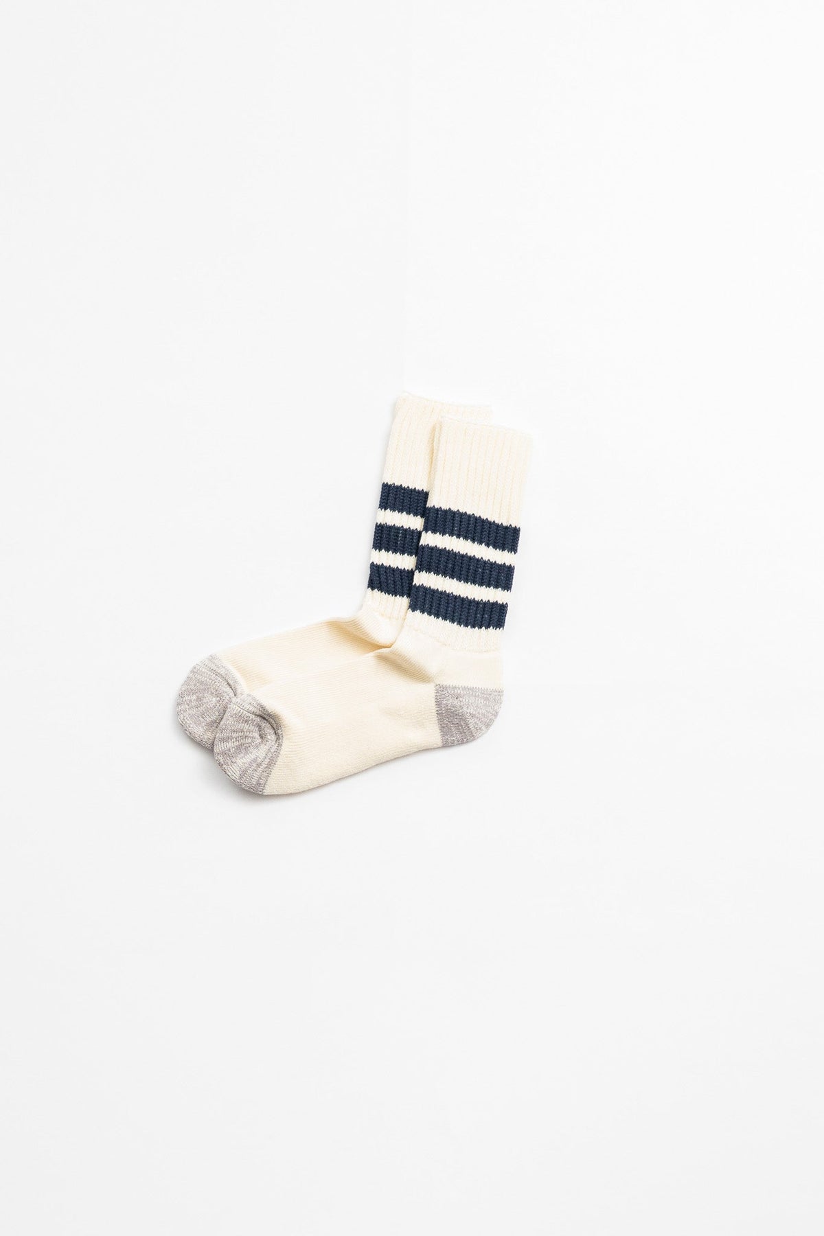 COARSE RIBBED OLD SCHOOL CREW SOCKS - NVY