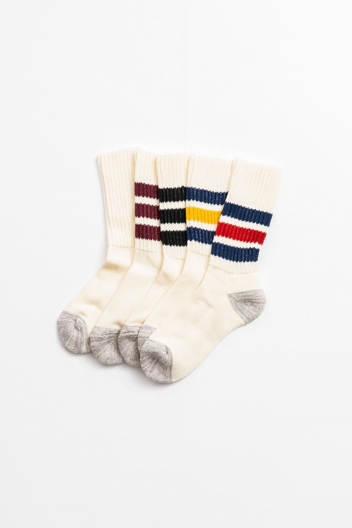 COARSE RIBBED OLD SCHOOL CREW SOCKS - BORDEAUX
