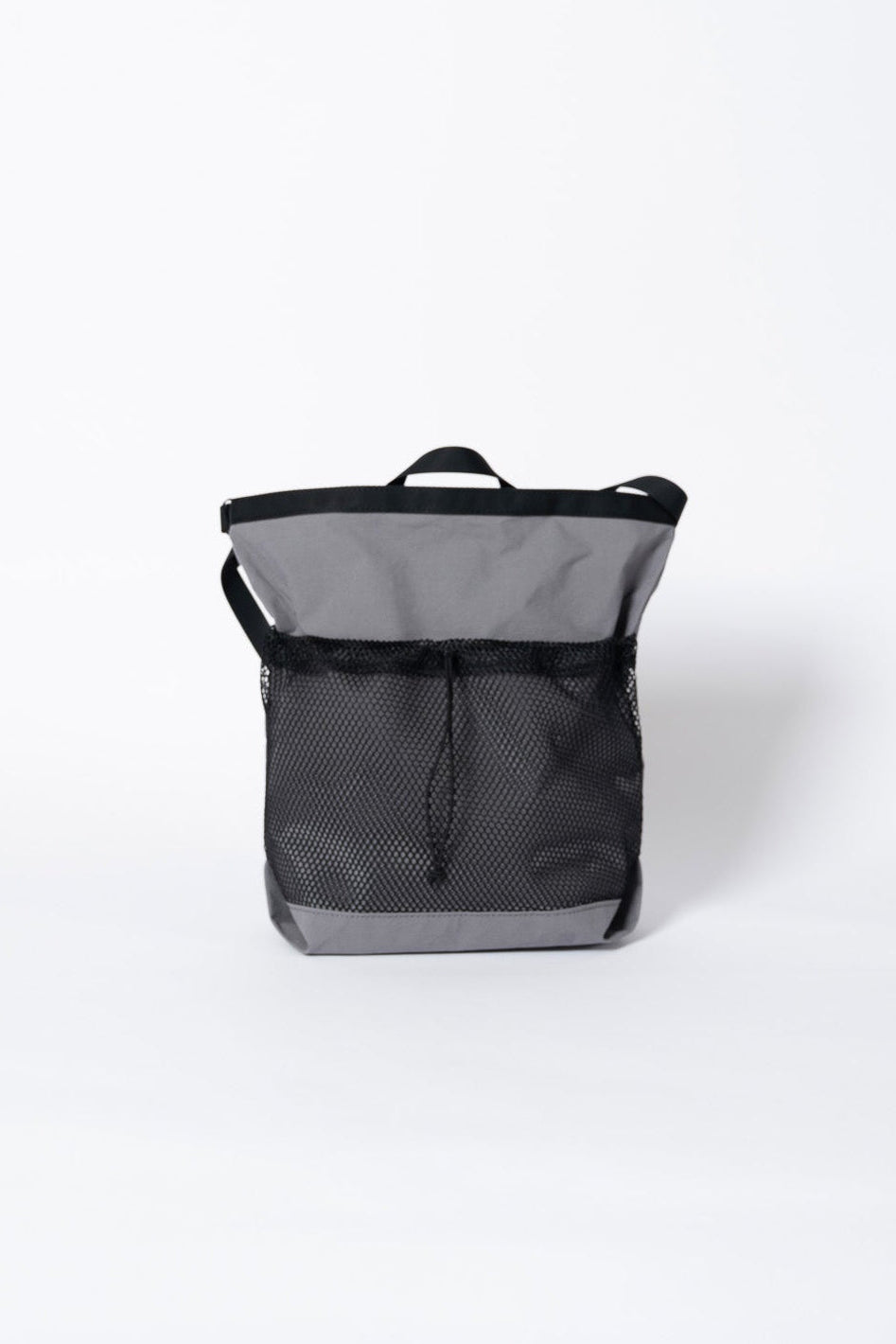 ROLL TOP TOTE NYLON - GRY/BLK