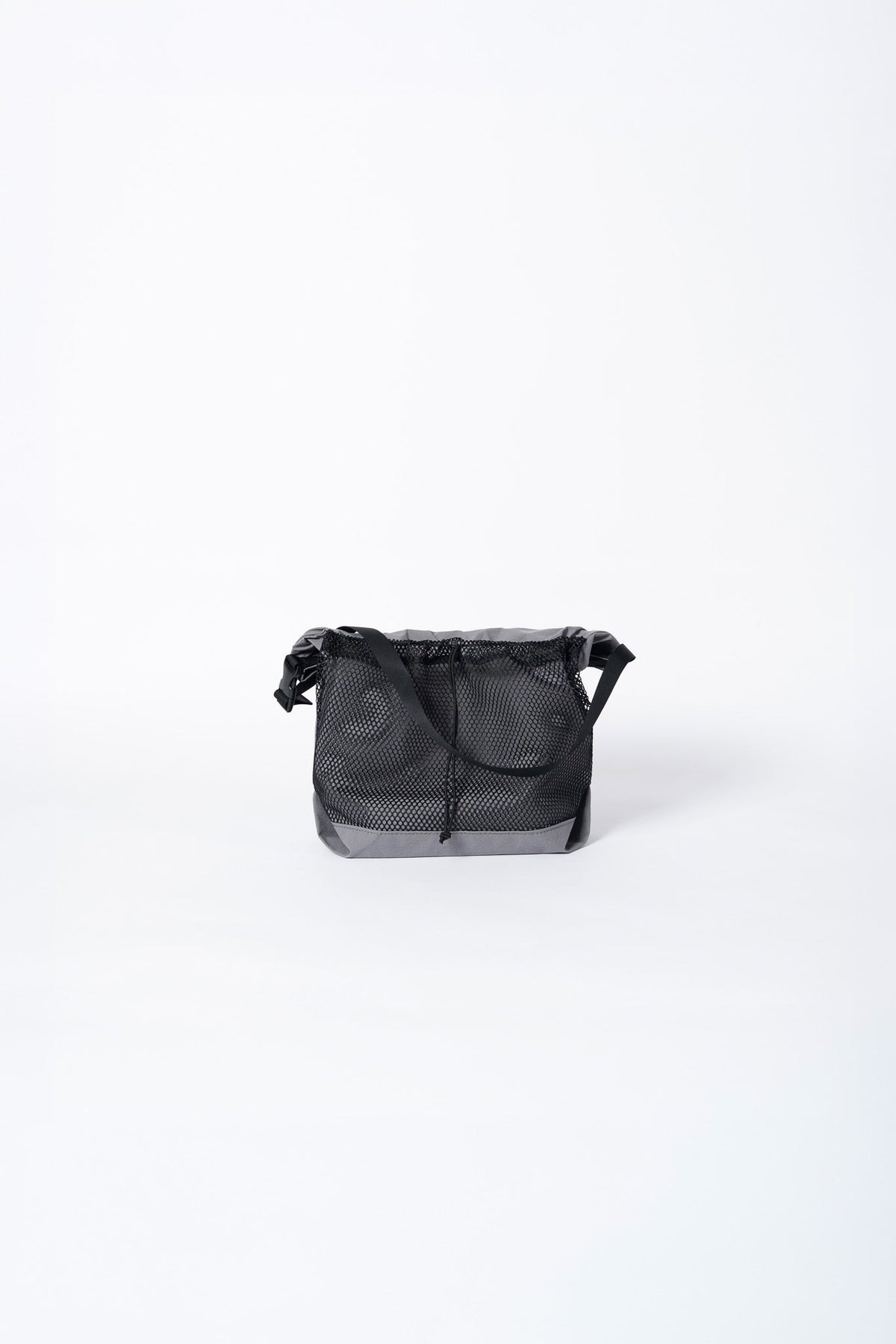 ROLL TOP TOTE NYLON - GRY/BLK