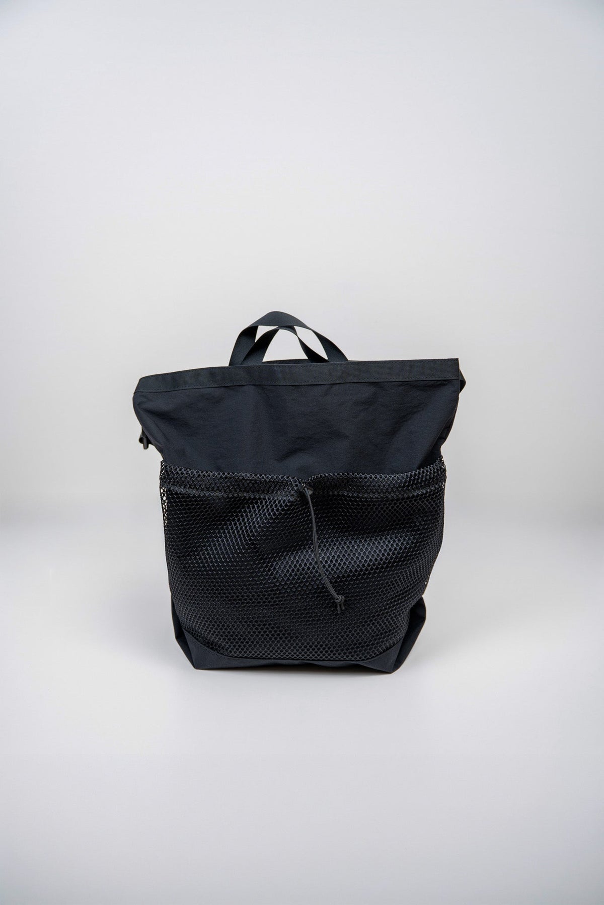 ROLL TOP TOTE NYLON - BLK/BLK