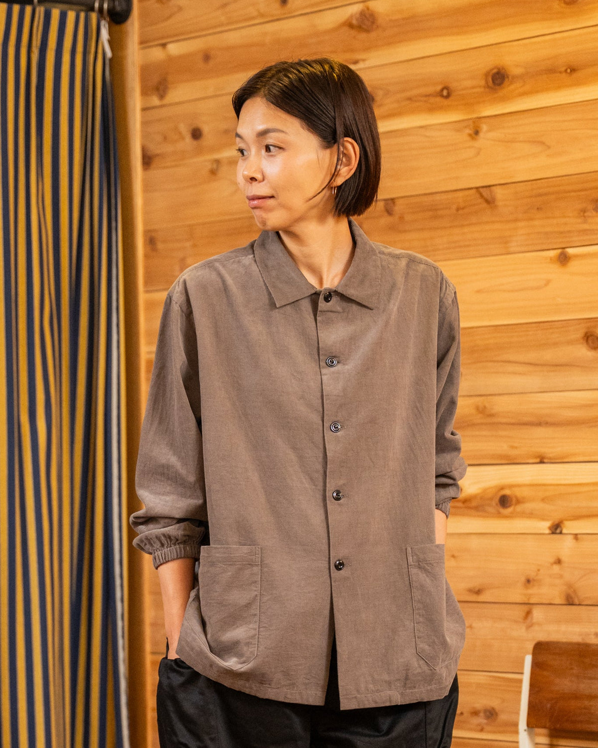 Corduroy Shirt Blouson - GRY