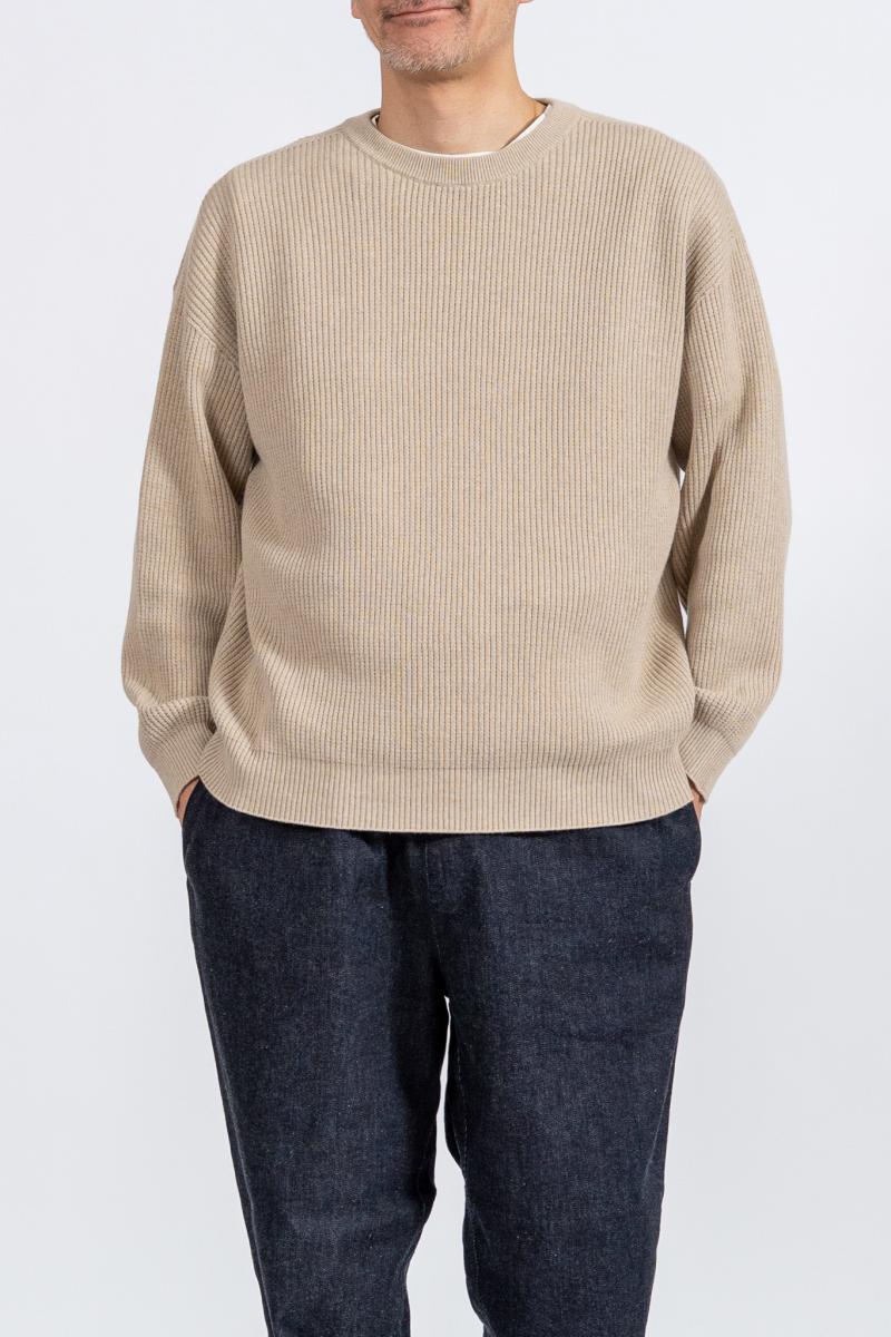 Cotton Rib Crew knit - BEG