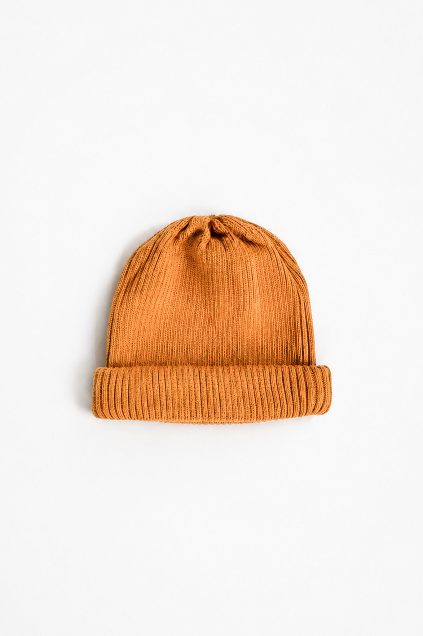 COTTON ROLL UP BEANIE - MUSTARD