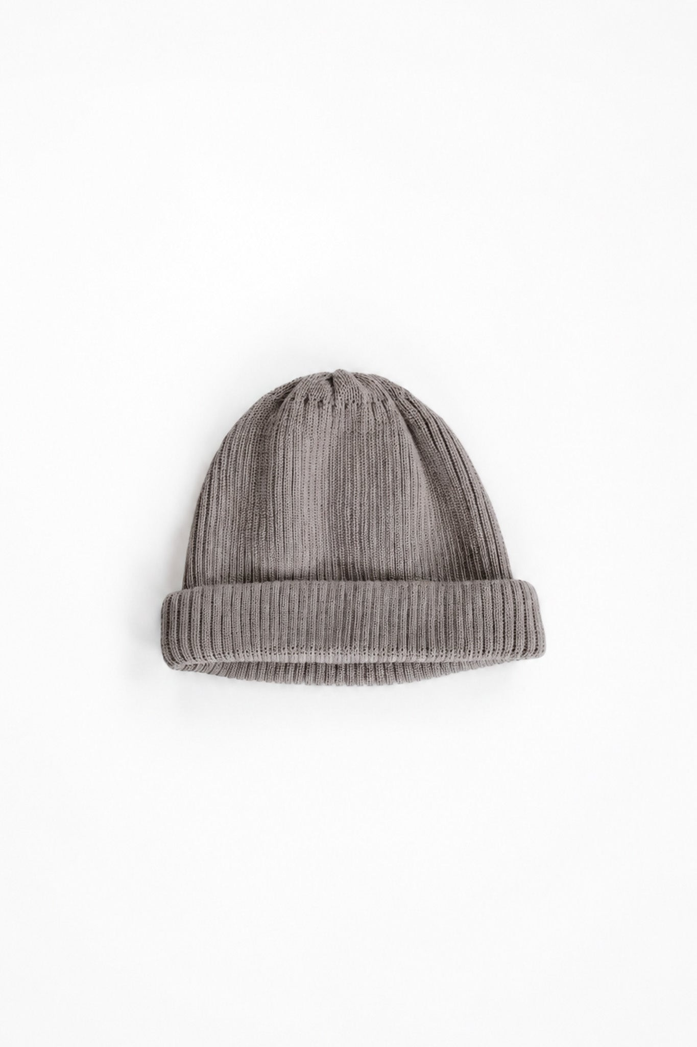 COTTON ROLL UP BEANIE - GREGE