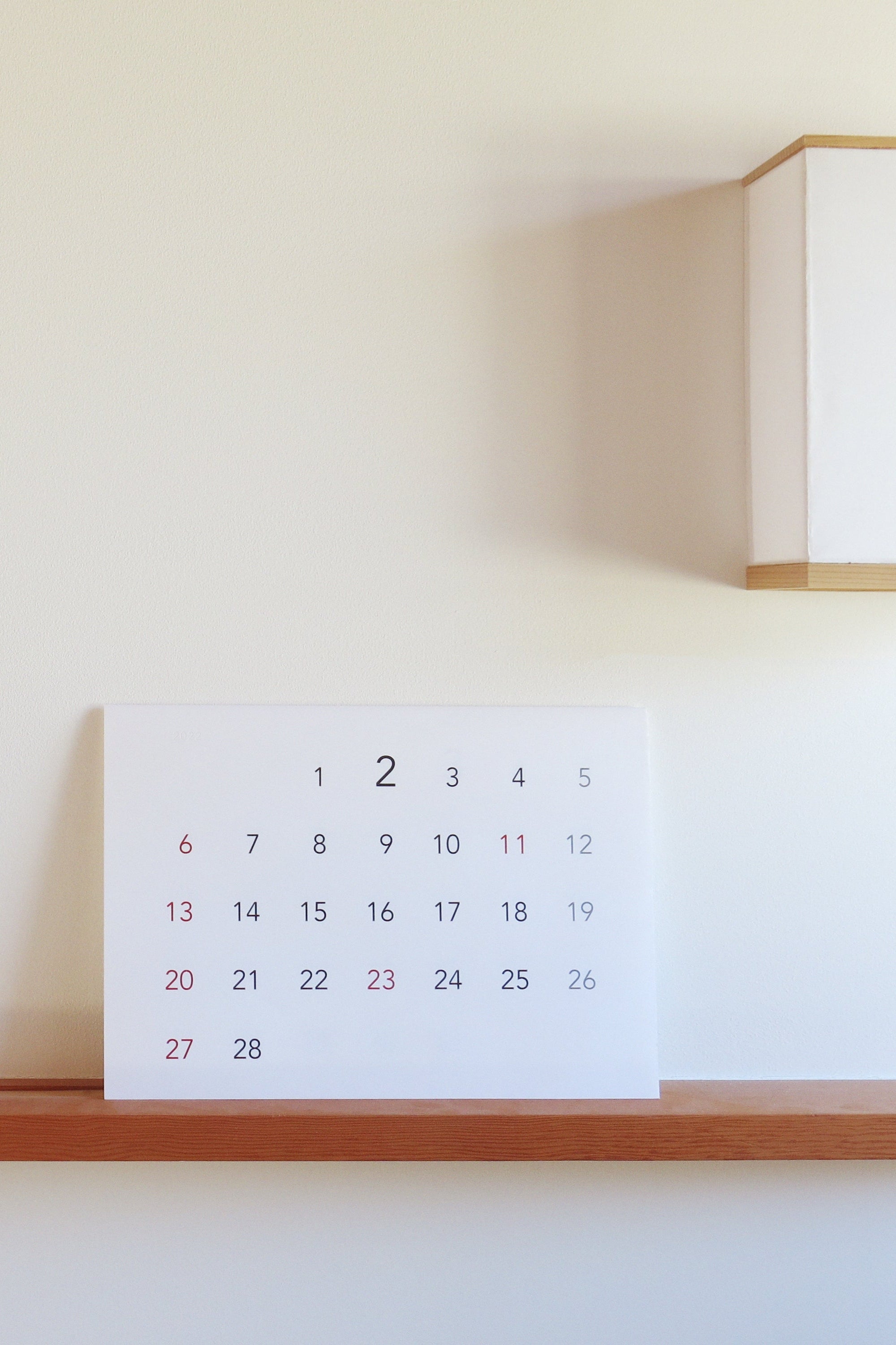 日付だけのカレンダー